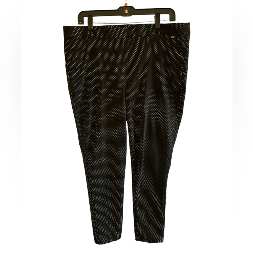 Jones New York Women’s Black w/ White Dots Stretch Pants‎ Size XL